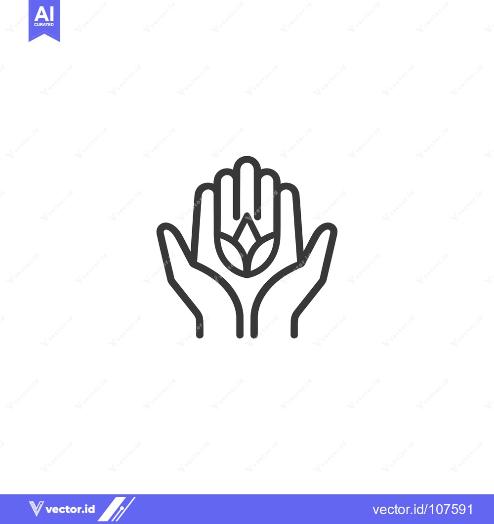 Premium Vector dari Two Hands Protecting a Flower Inside