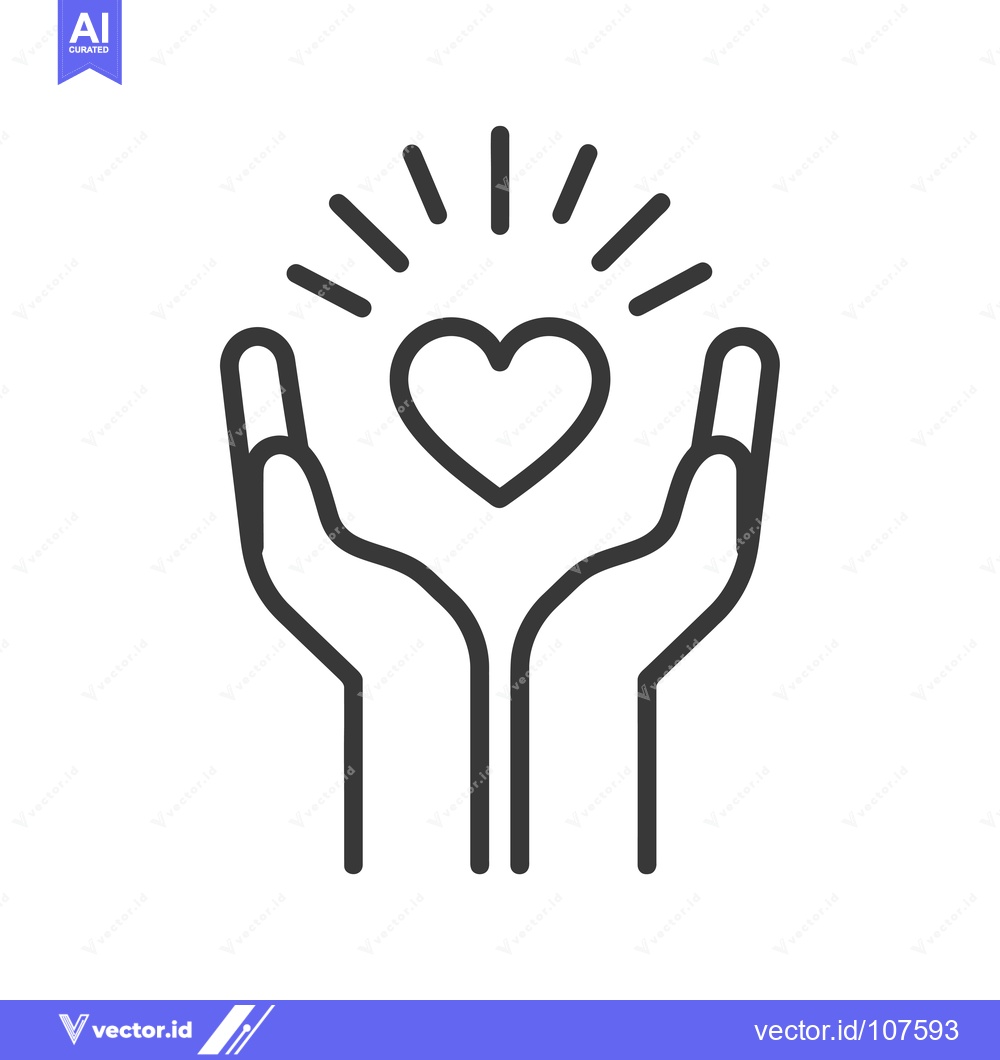 Premium Vector of Two Hands Protecting a Glowing Heart