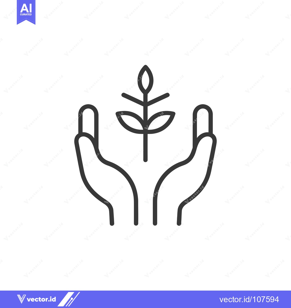 Premium Vector of Two Hands Protecting a Growing Plant