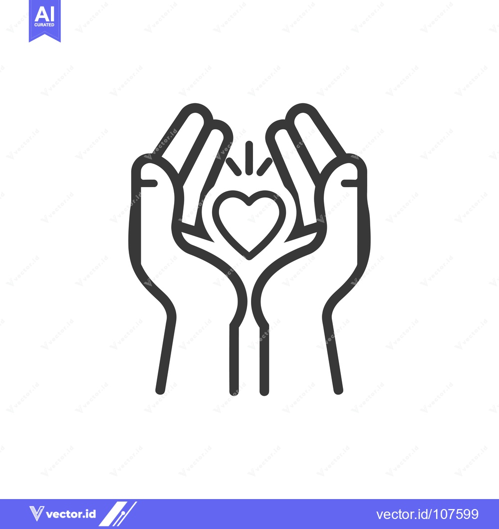Premium Vector dari Two Hands Protecting a Shining Heart