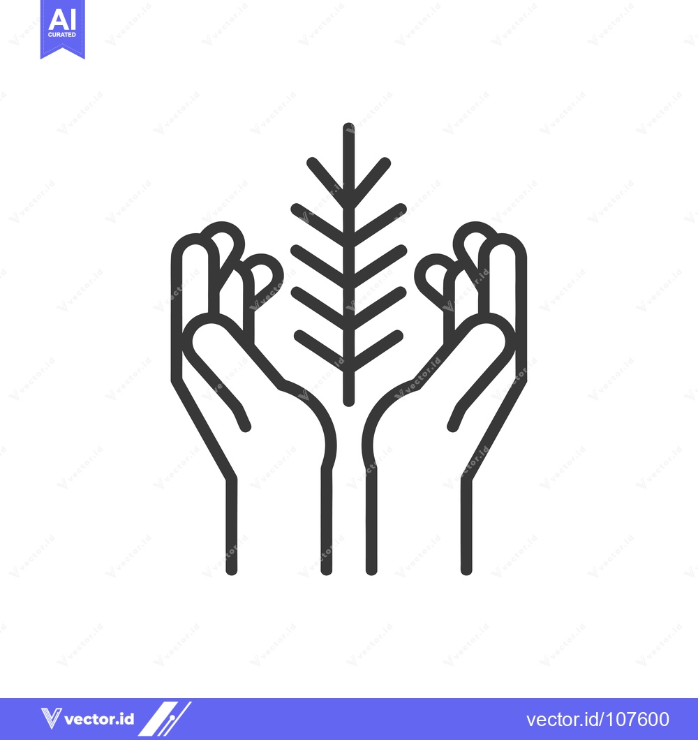 Premium Vector of Two Hands Protecting a Small Branch