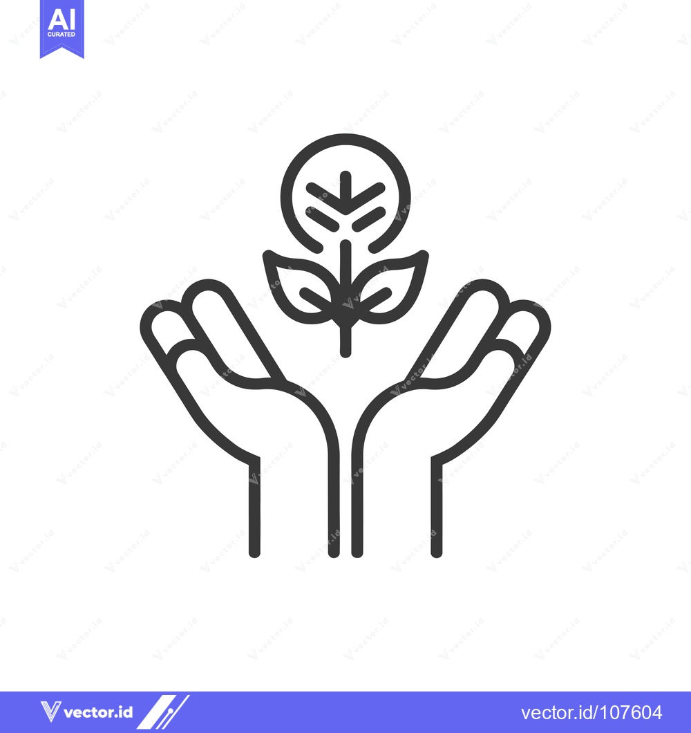 Premium Vector dari Two Hands Protecting a Sprout with Leaves