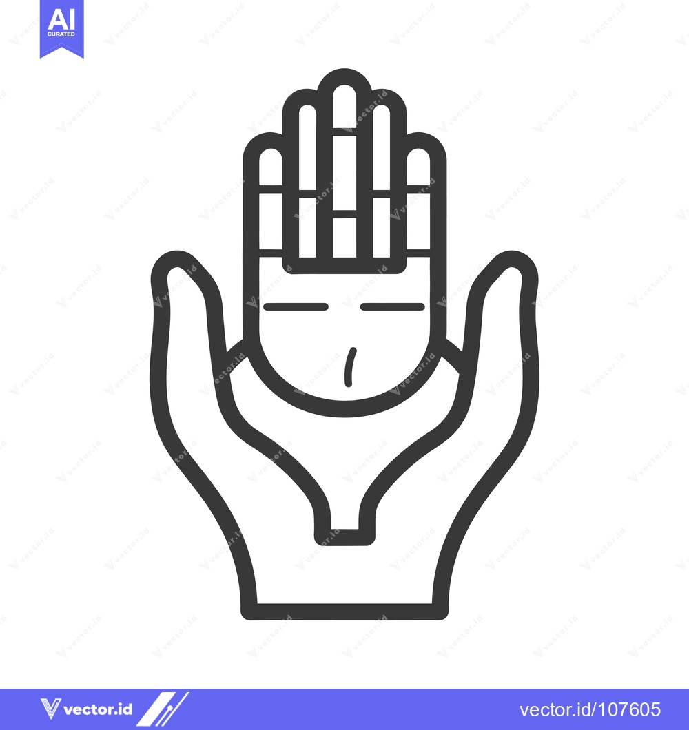 Premium Vector of Two Hands Protecting a Stylized Head with Hair