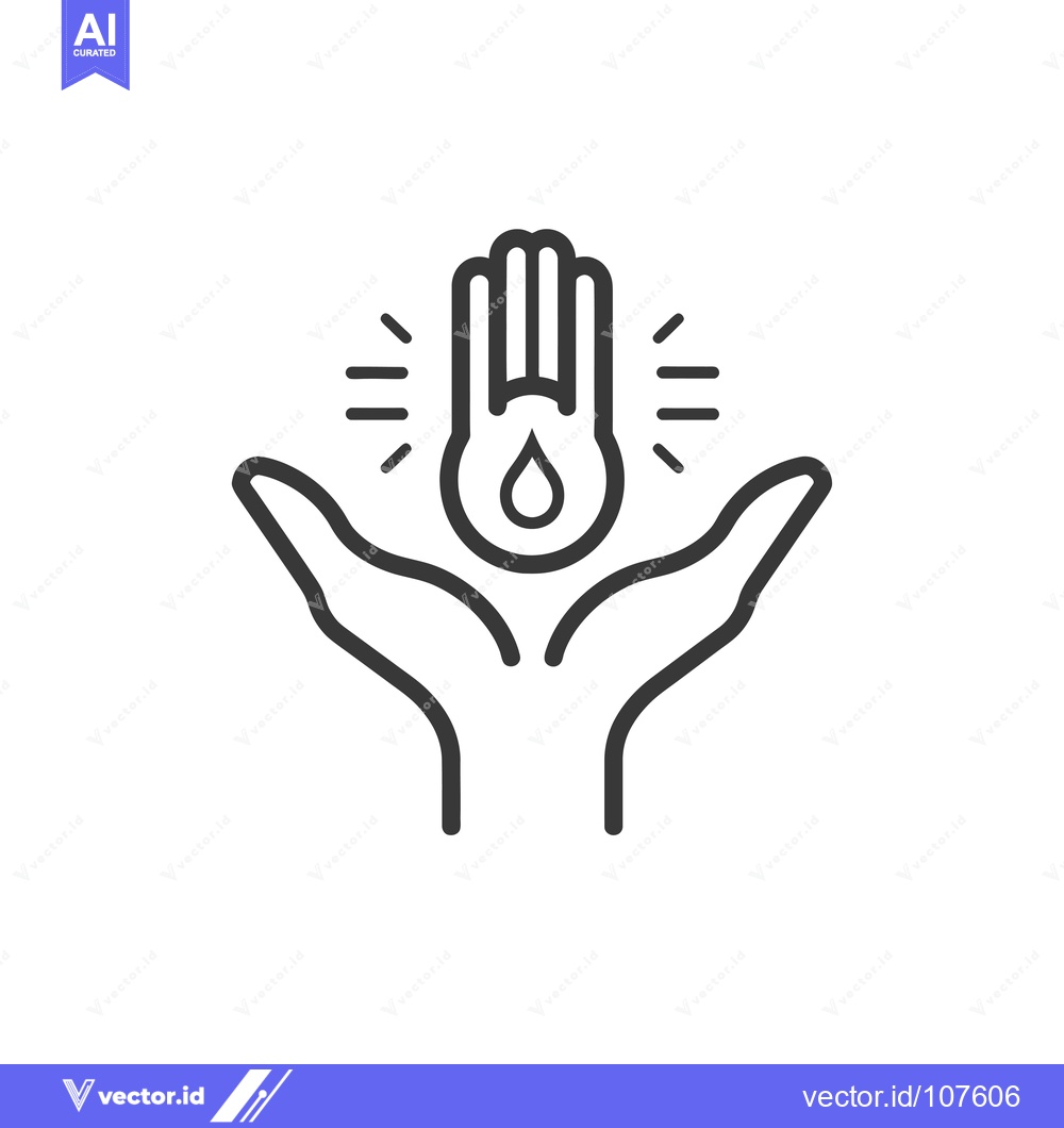 Premium Vector of Two Hands Protecting a Water Drop Icon