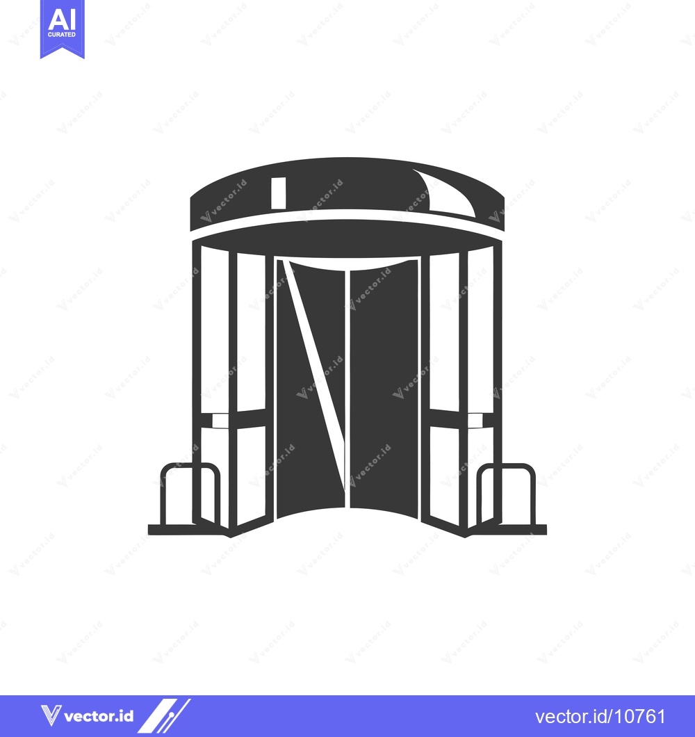 Premium Vector of A black and white silhouette of a revolving door
