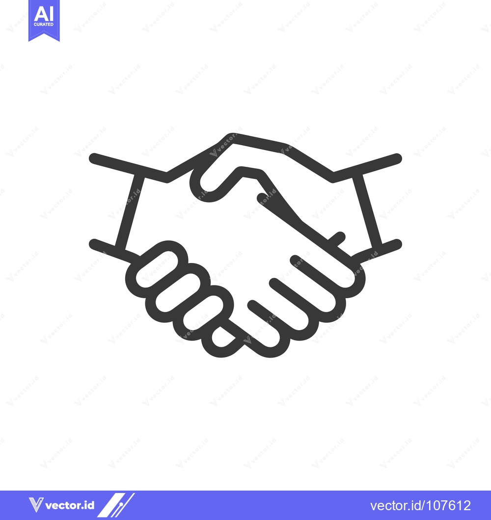 Premium Vector dari Two hands shaking in a simple line drawing