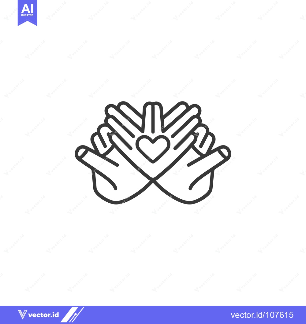 Premium Vector of Two hands with a heart in the center forming a heart shape
