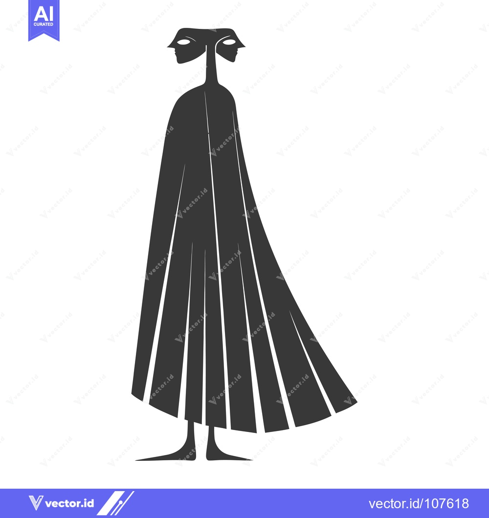 Premium Vector of Two-Headed Figure Wearing a Long Cloak