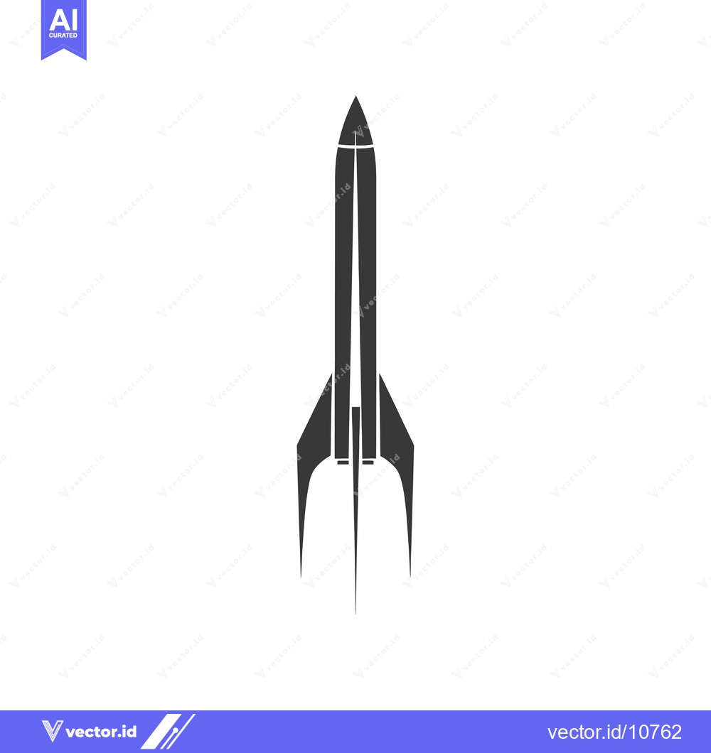 Premium Vector dari A Black and White Silhouette of a Rocket