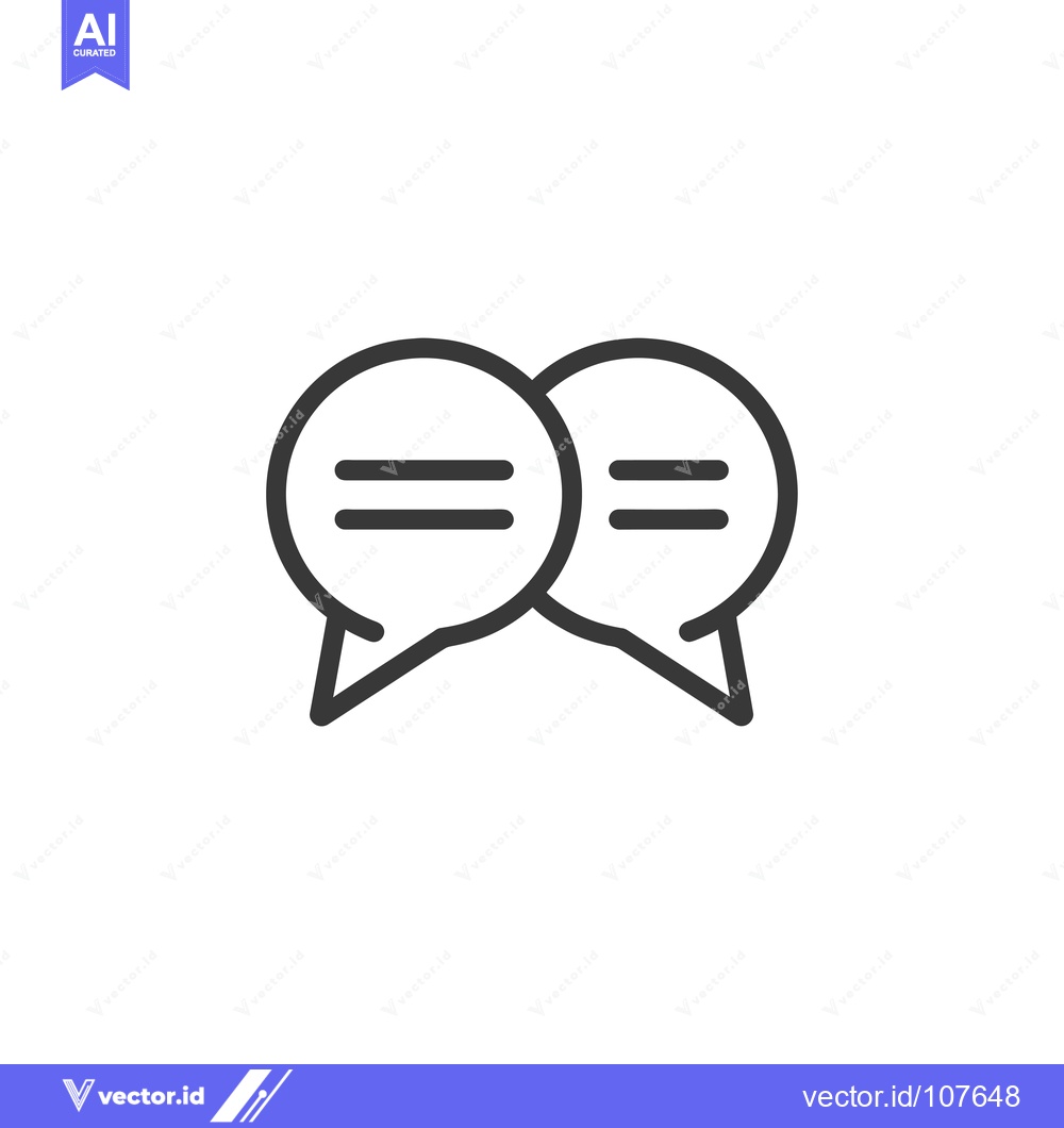 Premium Vector dari Two Interconnected Speech Bubbles with Horizontal Lines