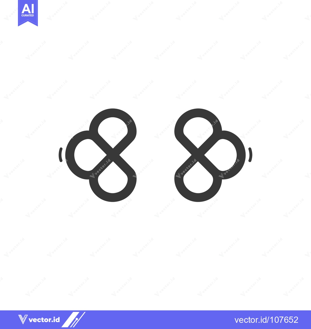 Premium Vector dari Two Interlocking Cloverleaf Shapes on White Background