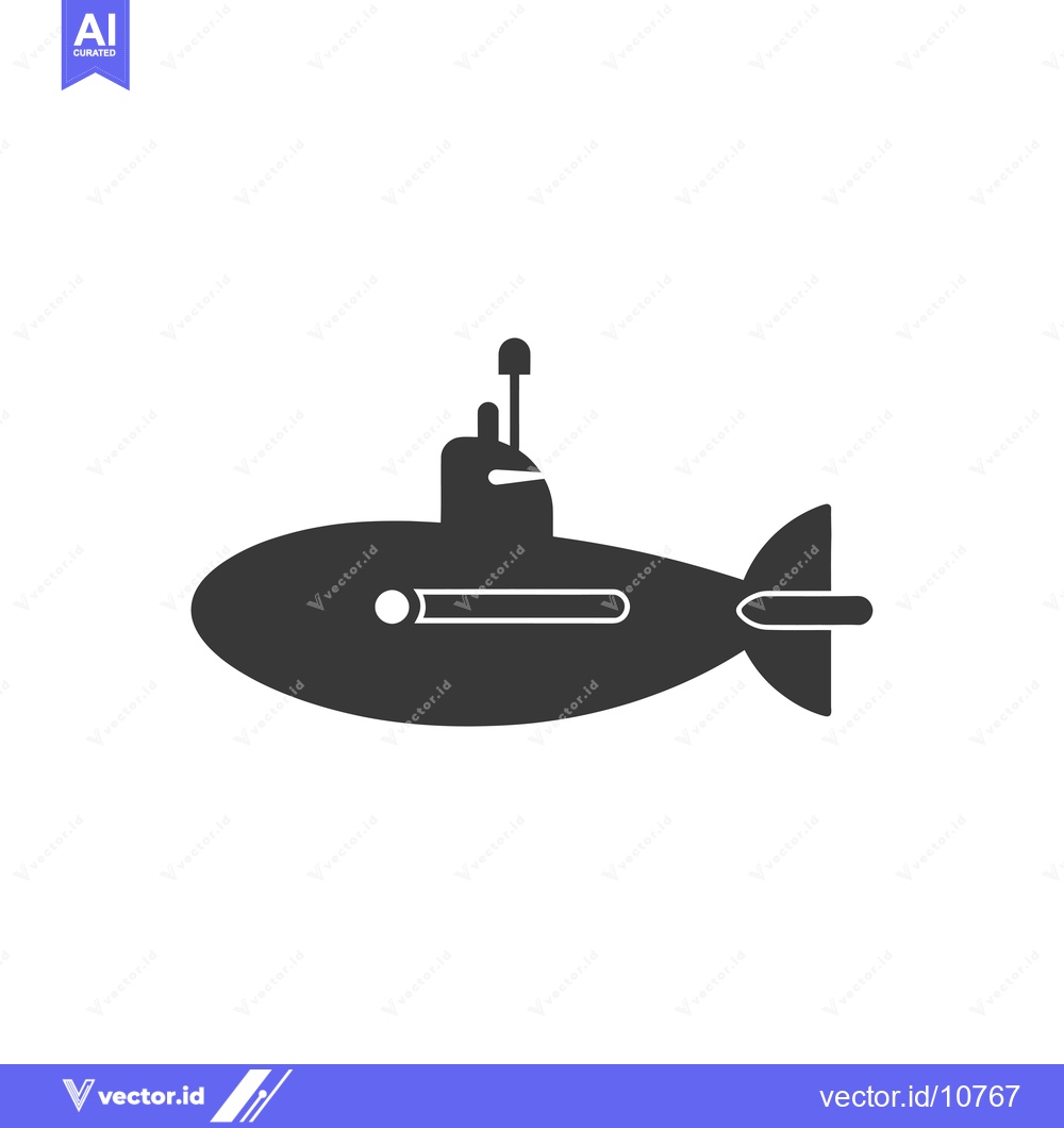 Premium Vector dari A Black and White Silhouette of a Submarine