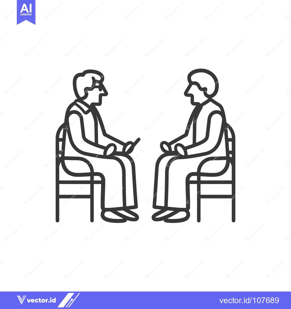Premium Vector dari Two Men Sitting in Chairs Facing Each Other