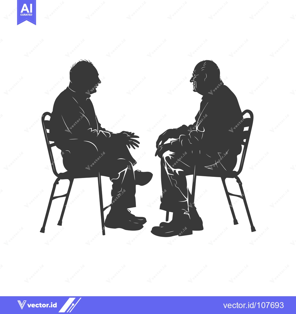 Premium Vector dari Two Men Sitting on Chairs Facing Each Other