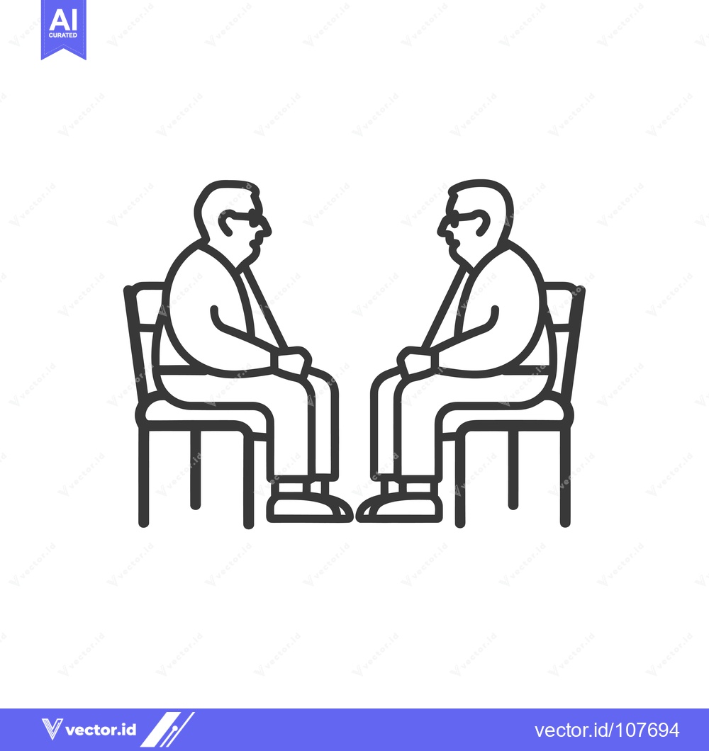 Premium Vector dari Two Men Sitting on Chairs Facing Each Other