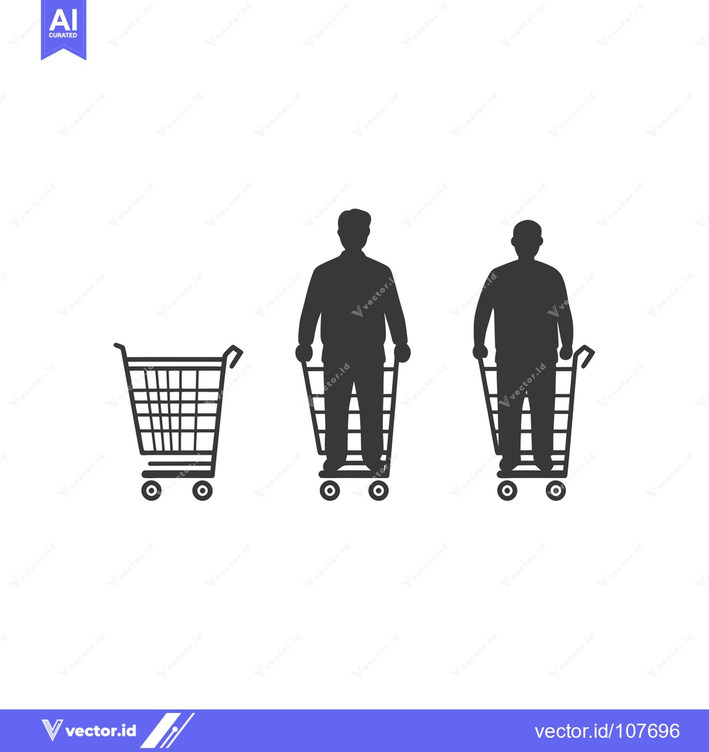 Premium Vector dari Two Men Standing on Shopping Carts