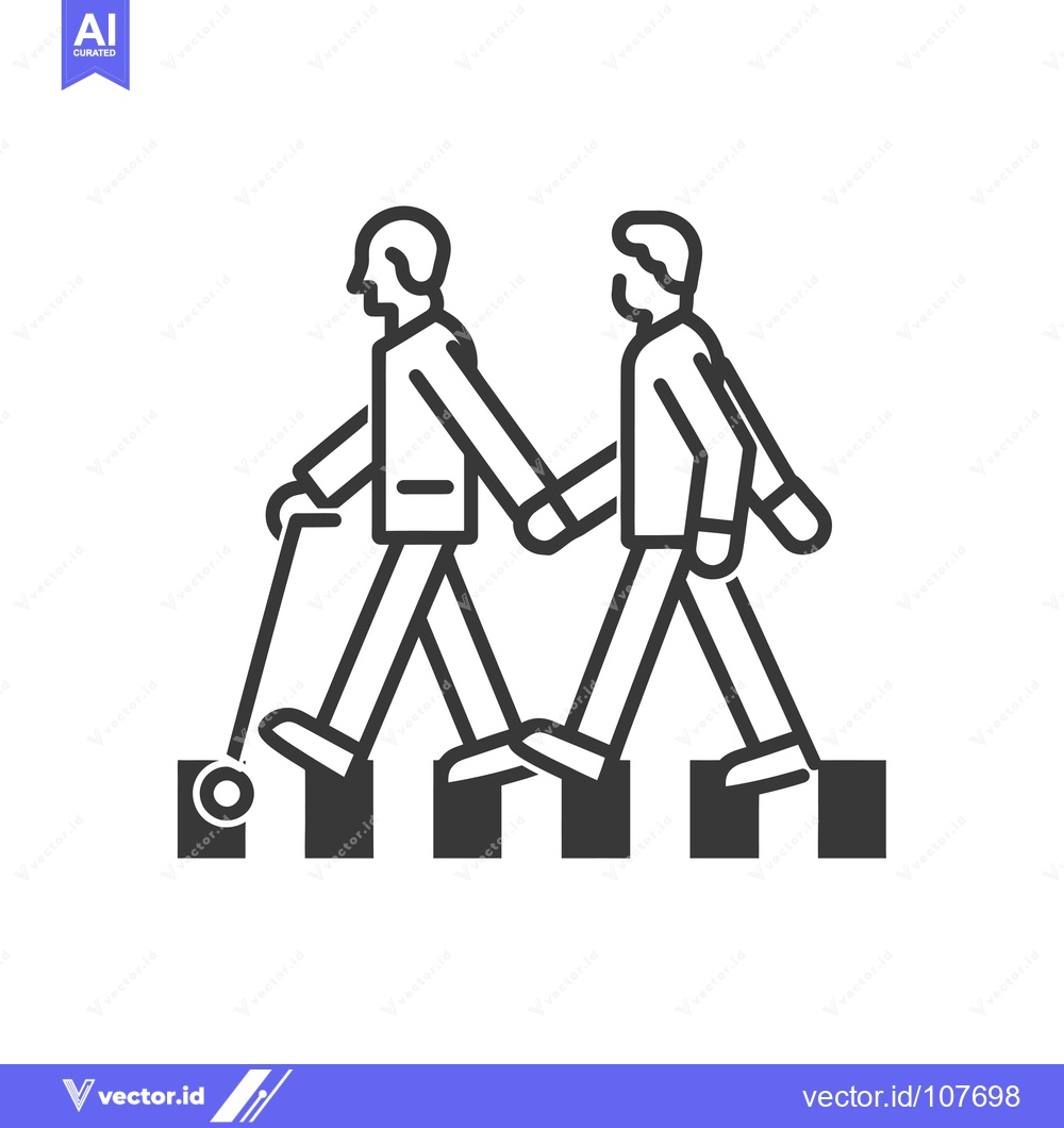 Premium Vector dari Two Men Walking Across a Crosswalk