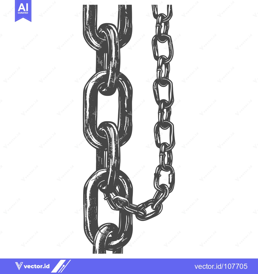 Premium Vector of Two Metal Chains Intertwined in a Detailed Hand-Drawn Illustration
