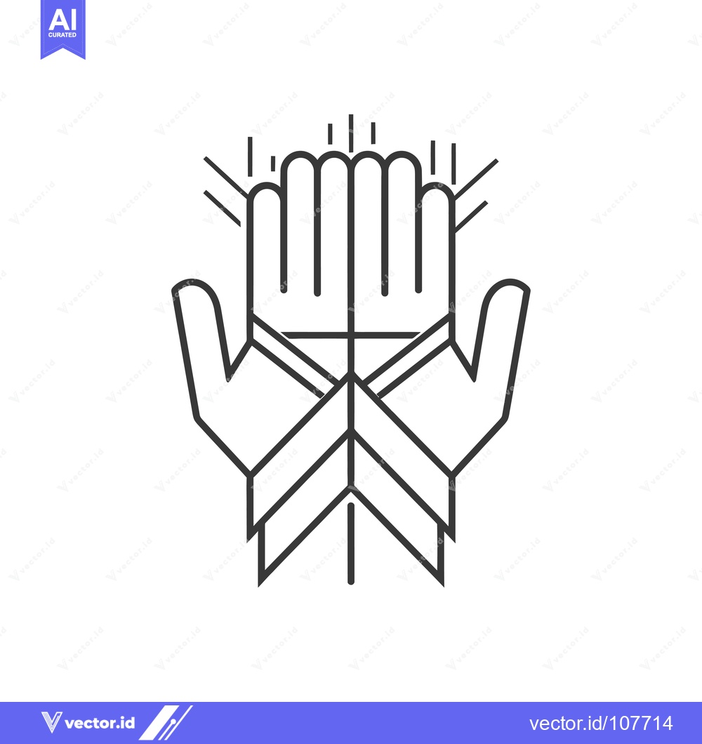 Premium Vector dari Two Open Hands Reaching Upward with Light Rays