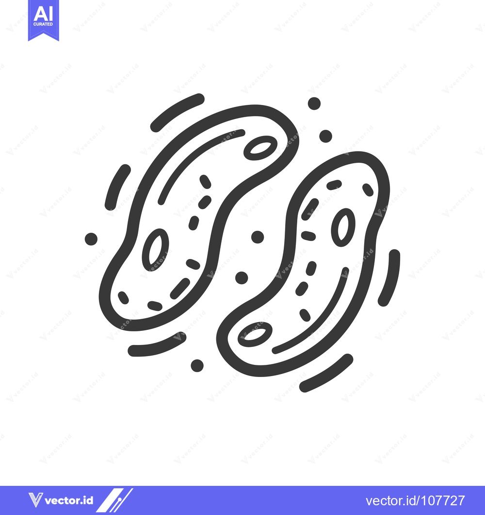 Premium Vector of Two outlined amoeba-shaped cells with dots