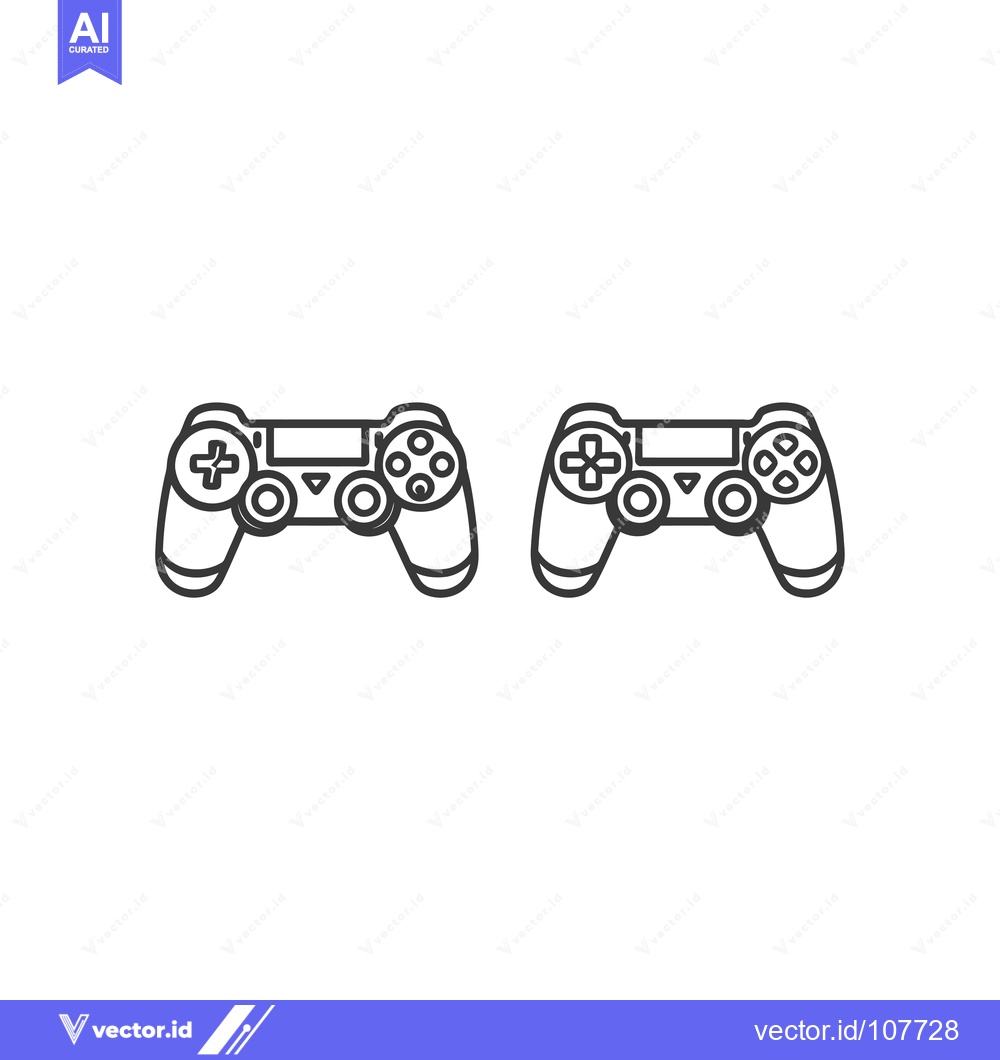 Premium Vector of Two Outline Drawings of Game Controllers