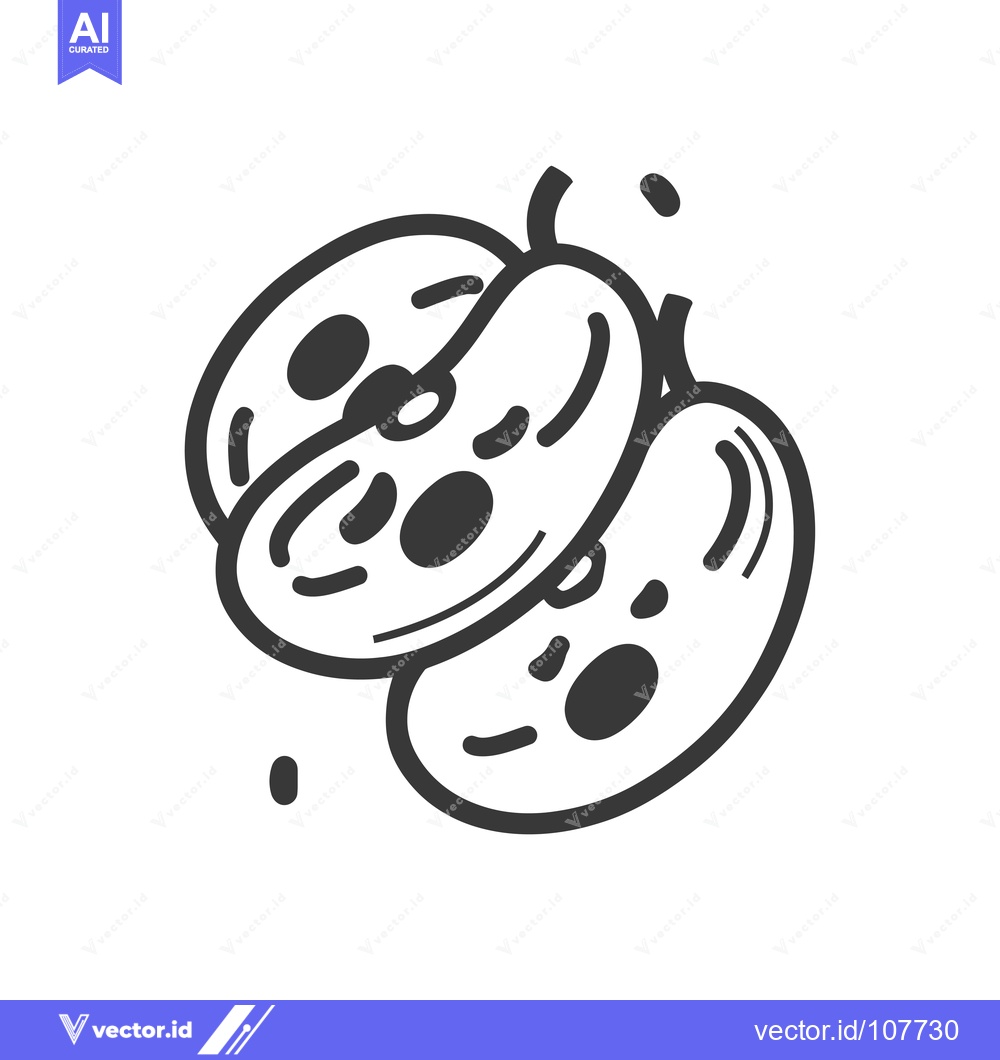 Premium Vector dari Two Overlapping Kidney Beans with Speckled Textures