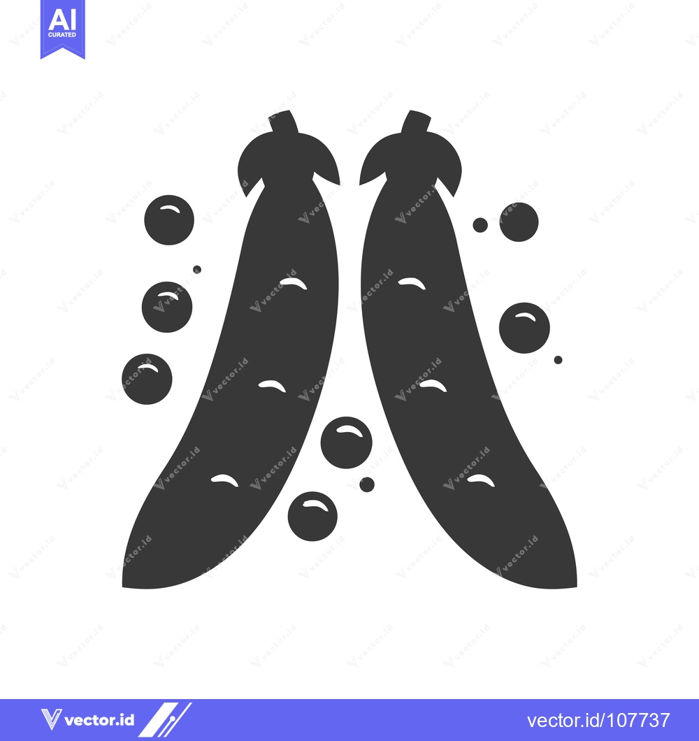 Premium Vector dari Two Pea Pods with Scattered Peas