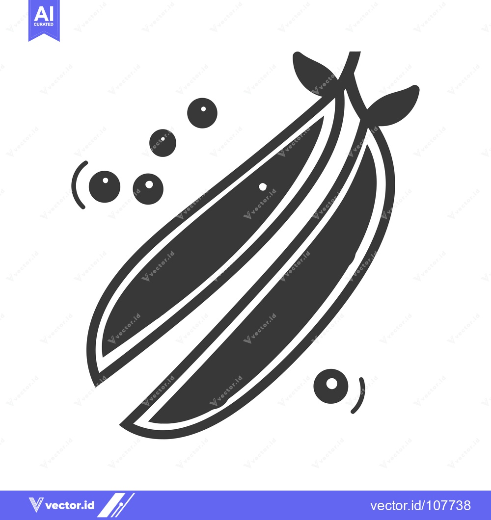 Premium Vector dari Two Pea Pods with Scattered Peas