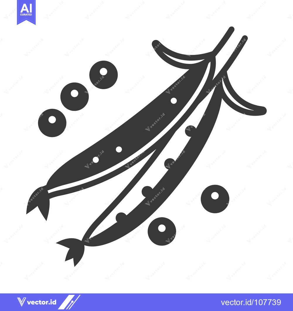 Premium Vector dari Two Pea Pods with Scattered Peas