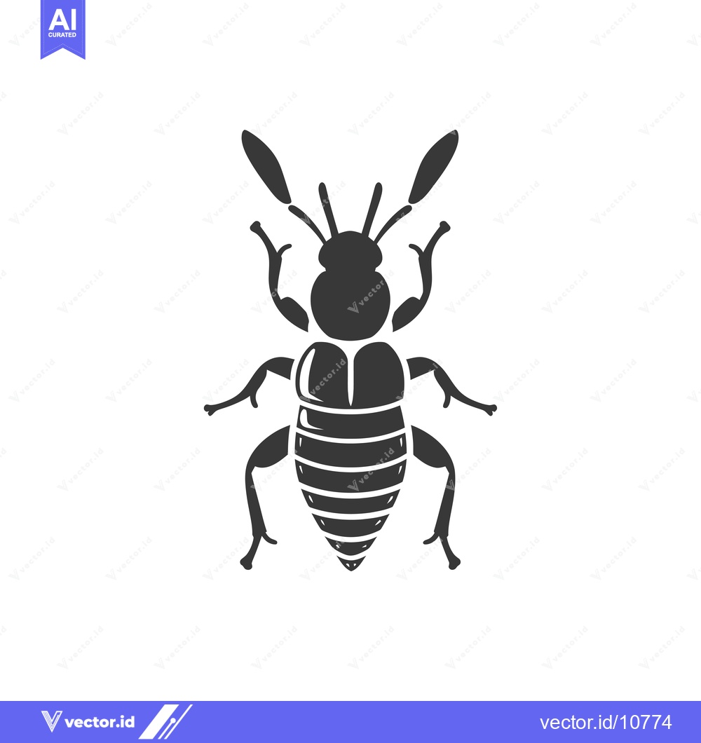 Premium Vector of A Black And White Silhouette Of A Weevil