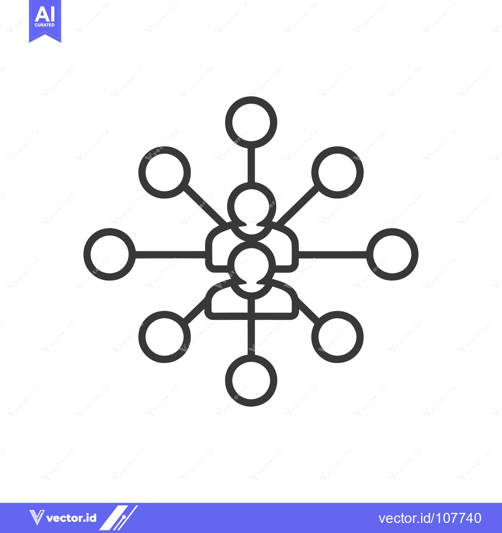 Premium Vector of Two People at the Center of a Network of Connections