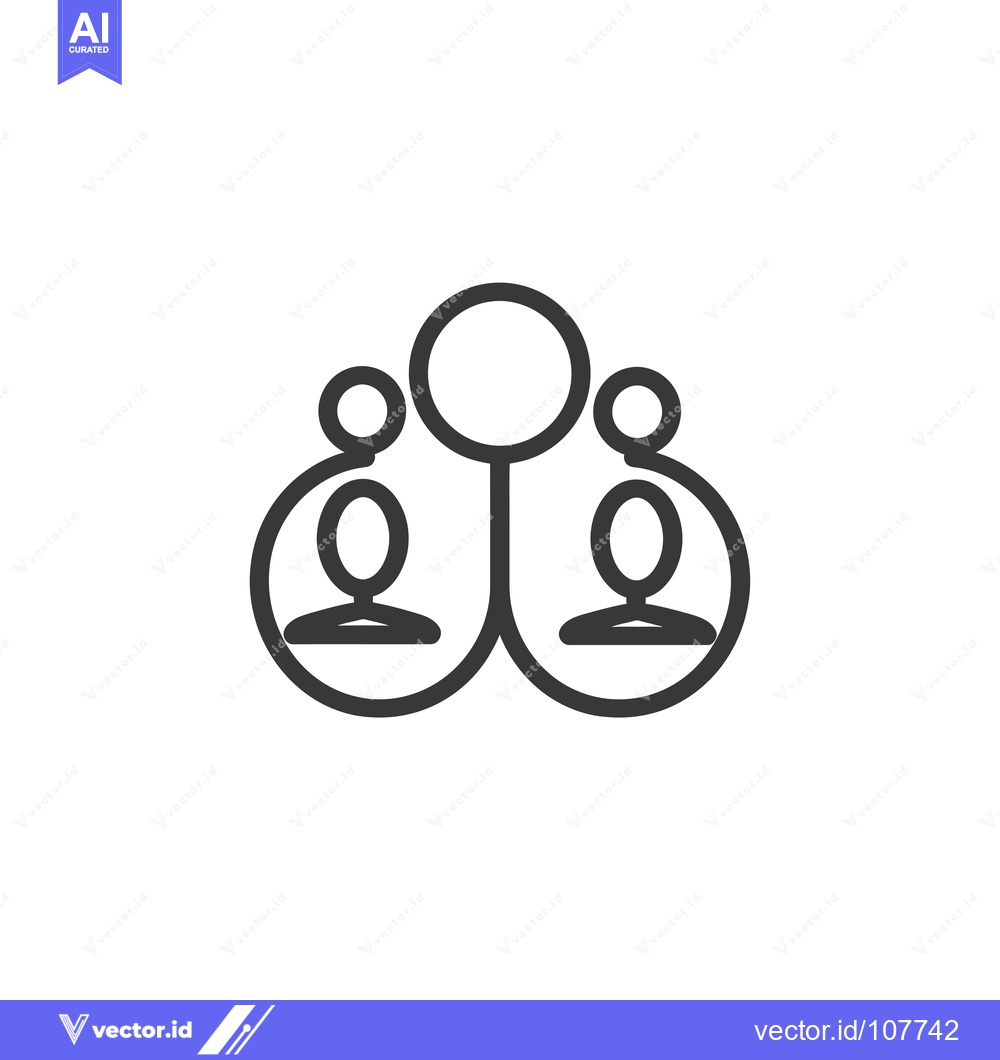 Premium Vector dari Two People Connected by a Central Circle