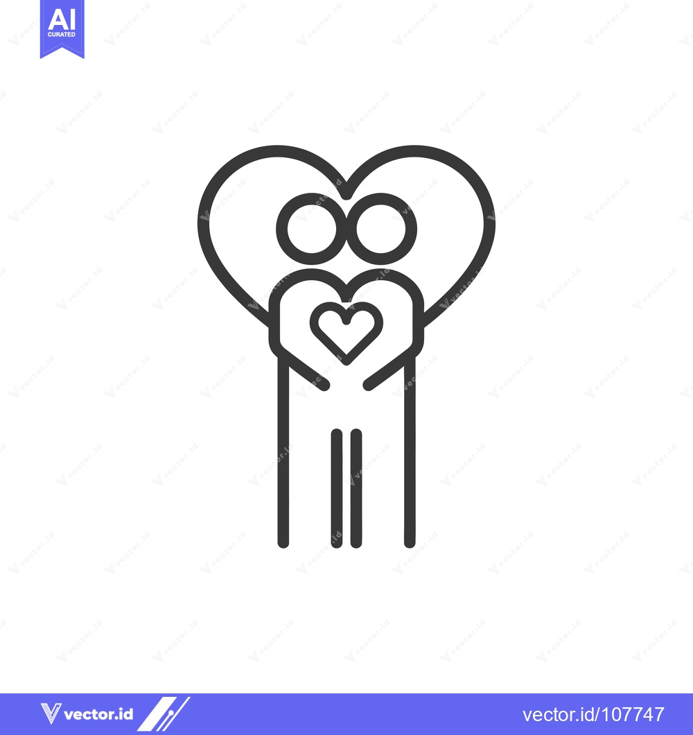 Premium Vector of Two People Embracing a Heart Inside a Heart Shape