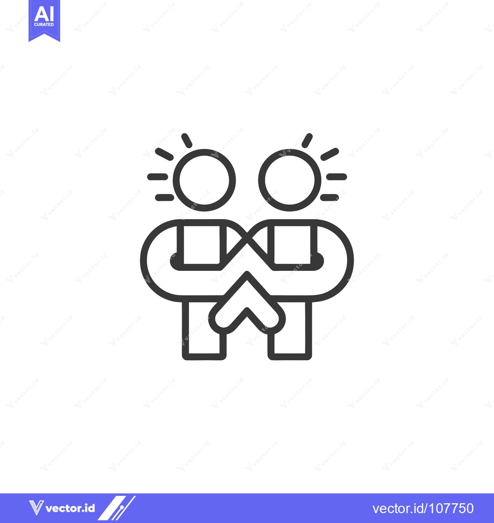 Premium Vector of Two People Facing Each Other With Intertwined Arms