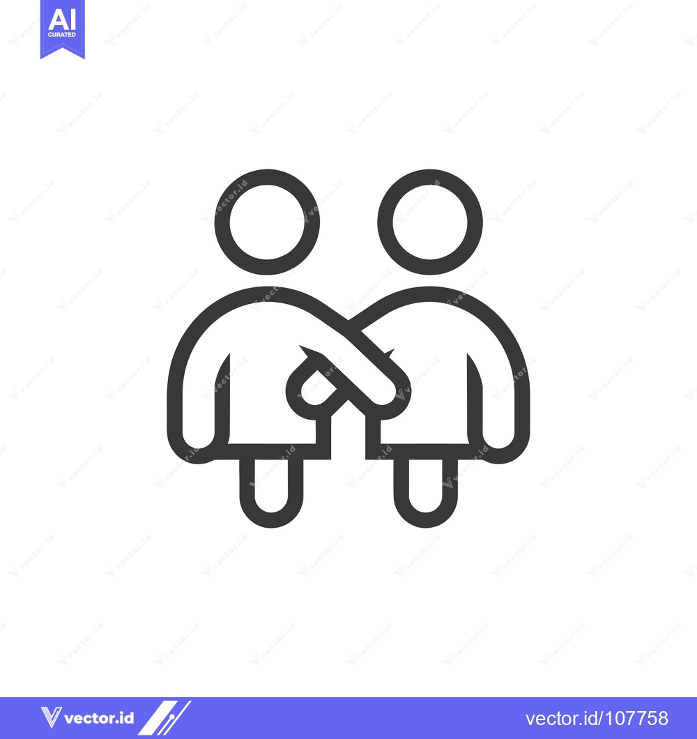 Premium Vector dari Two People Holding Hands in a Simple Line Art Illustration