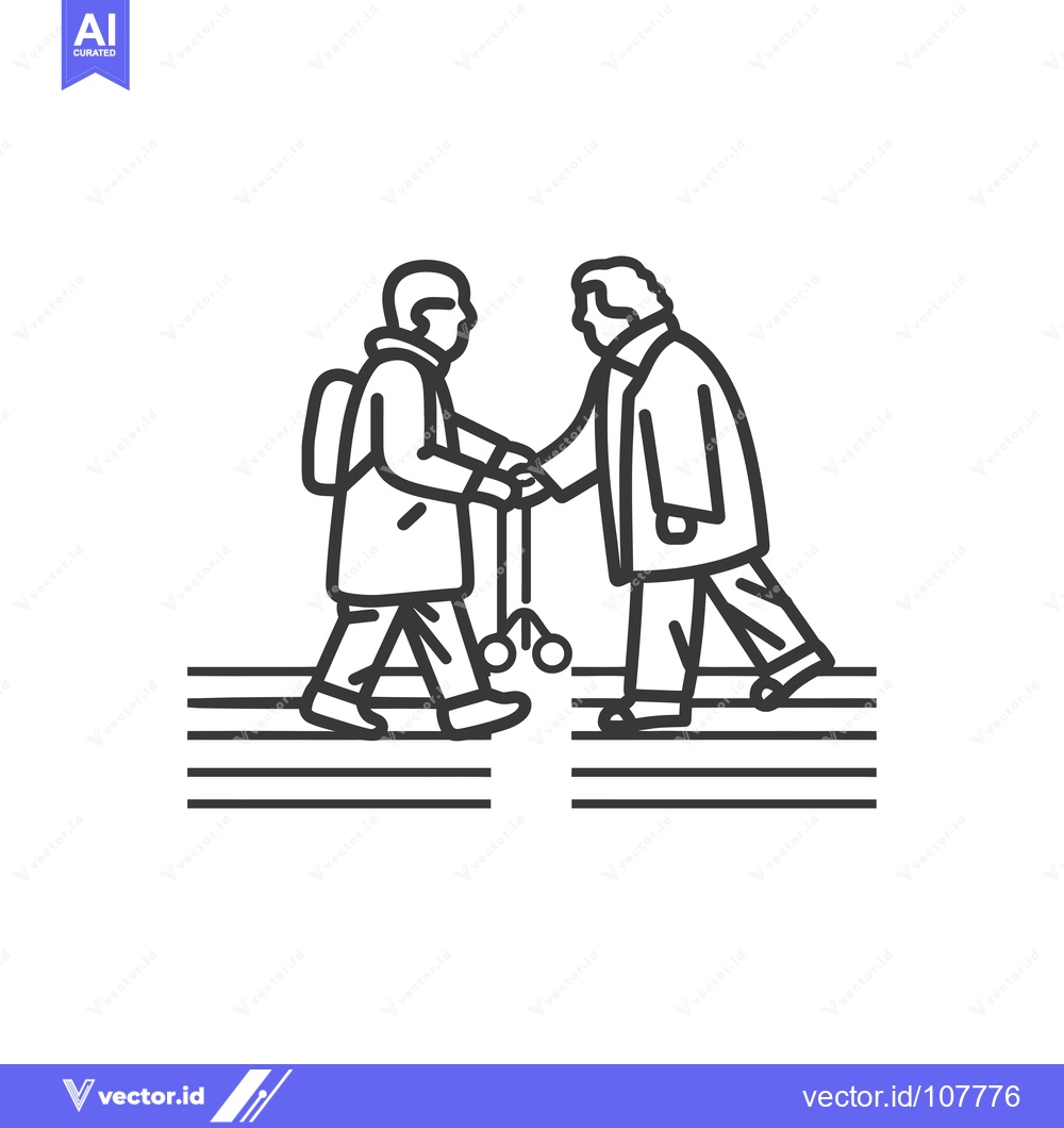 Premium Vector dari Two People Shaking Hands While Walking