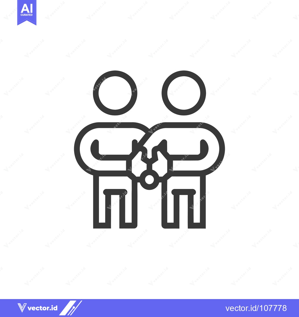Premium Vector of Two People Shaking Hands With Their Arms Extended