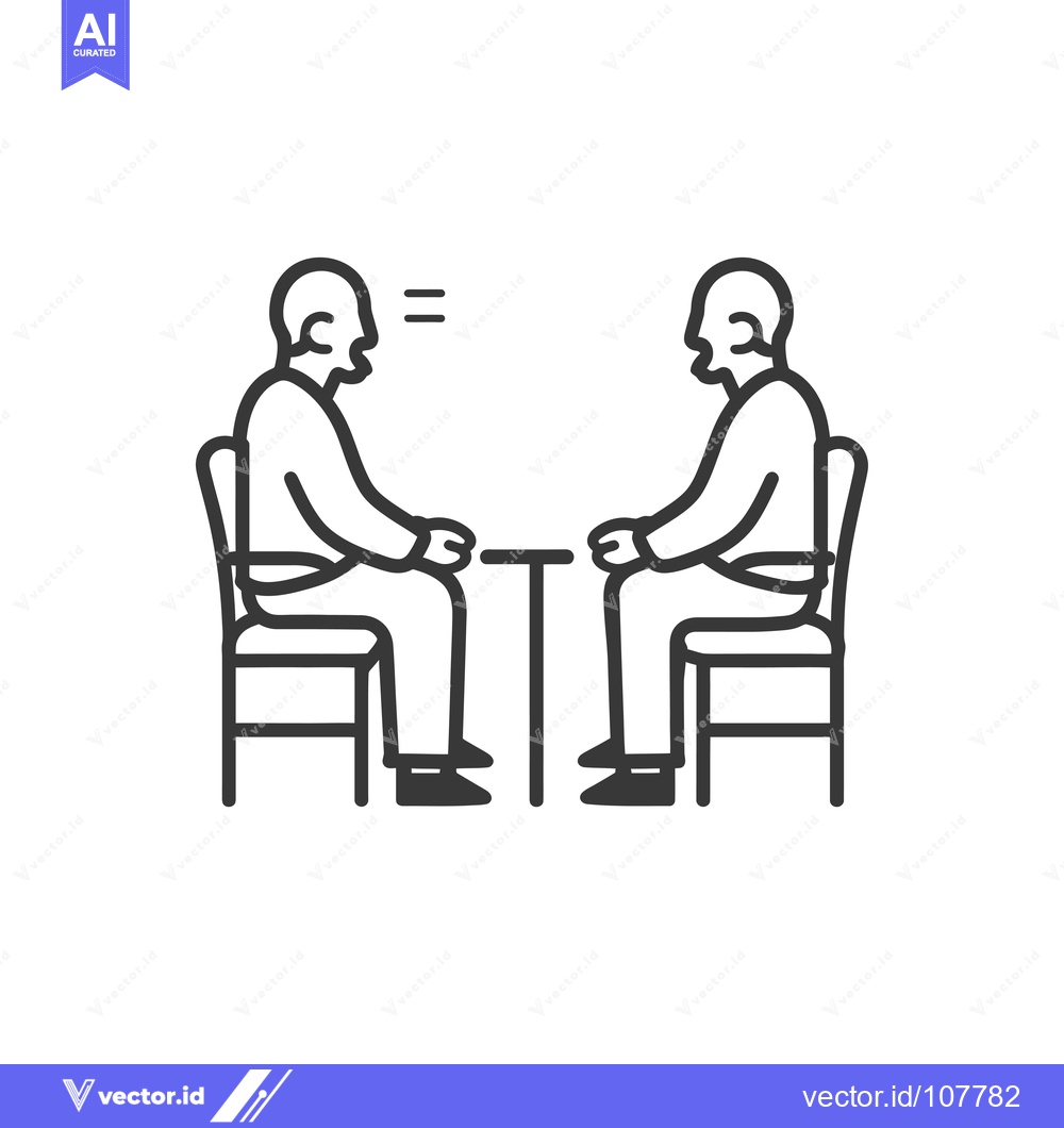 Premium Vector of Two People Sitting at a Table Facing Each Other