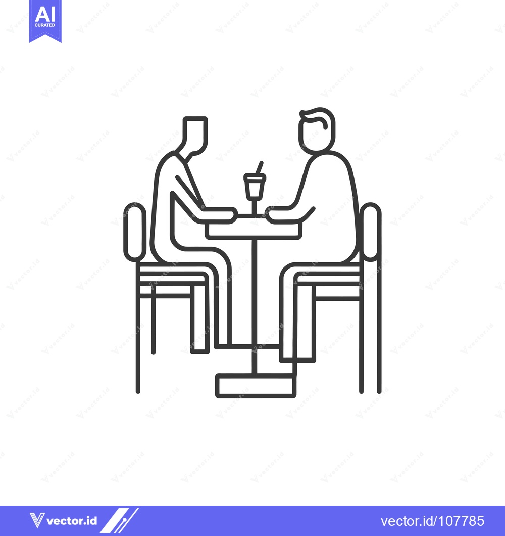 Premium Vector dari Two People Sitting at a Table with a Drink