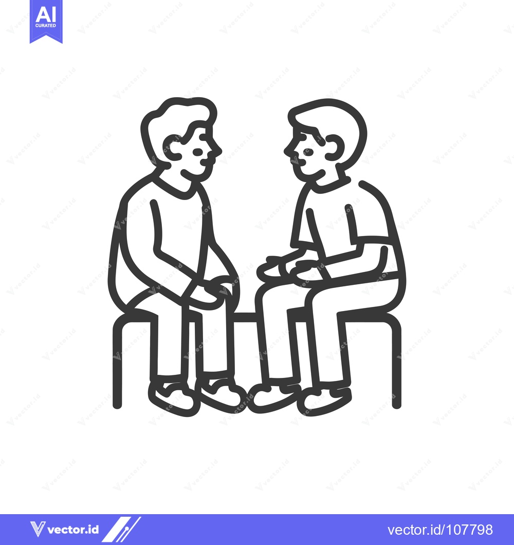 Premium Vector dari Two People Sitting Facing Each Other on Seats