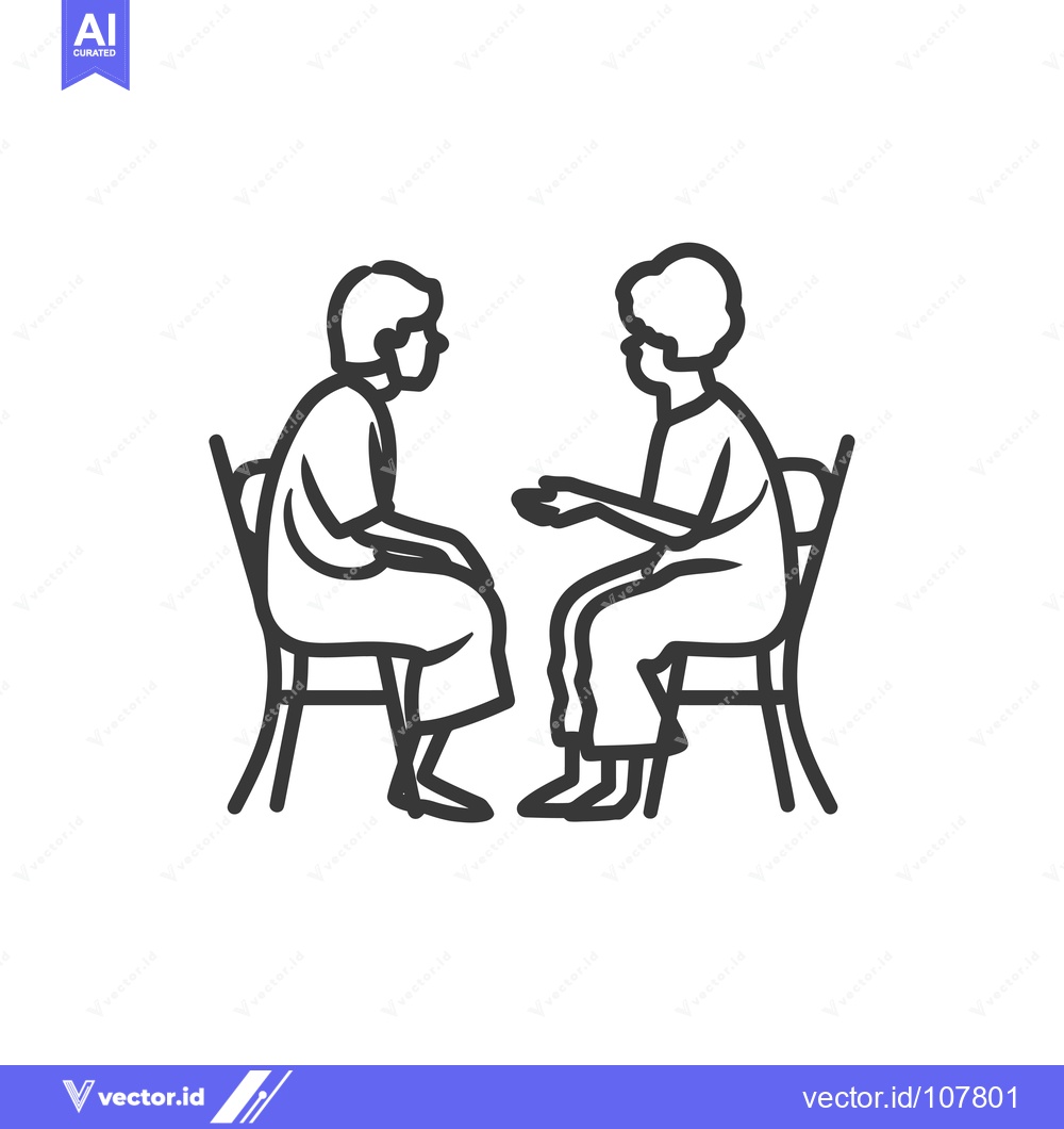 Premium Vector of Two People Sitting in Chairs Facing Each Other
