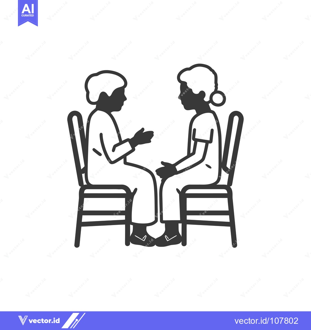 Premium Vector of Two People Sitting In Chairs Facing Each Other