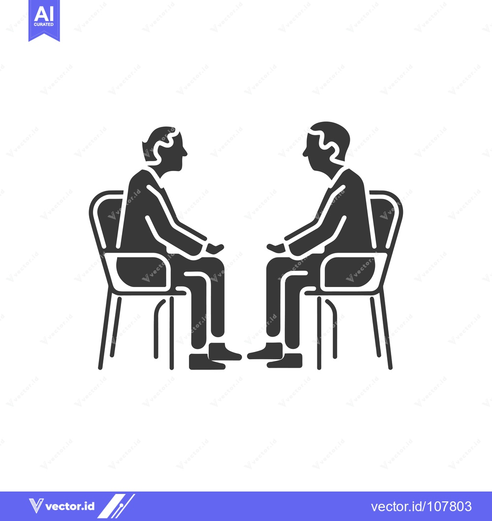 Premium Vector of Two People Sitting in Chairs Facing Each Other