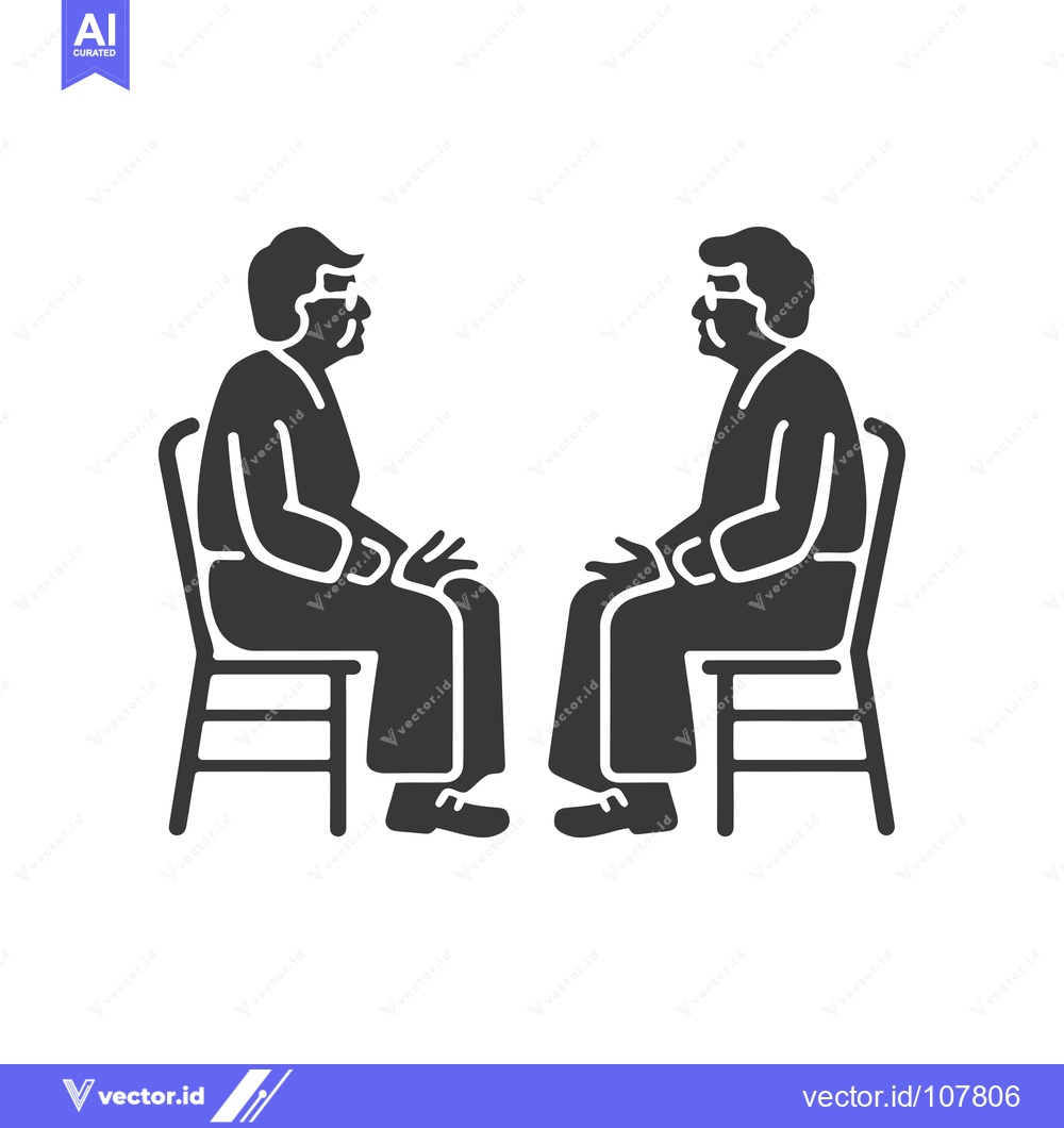 Premium Vector of Two People Sitting in Chairs Facing Each Other