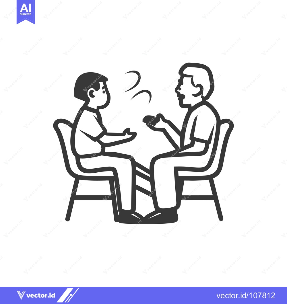 Premium Vector dari Two people sitting on chairs and talking to each other