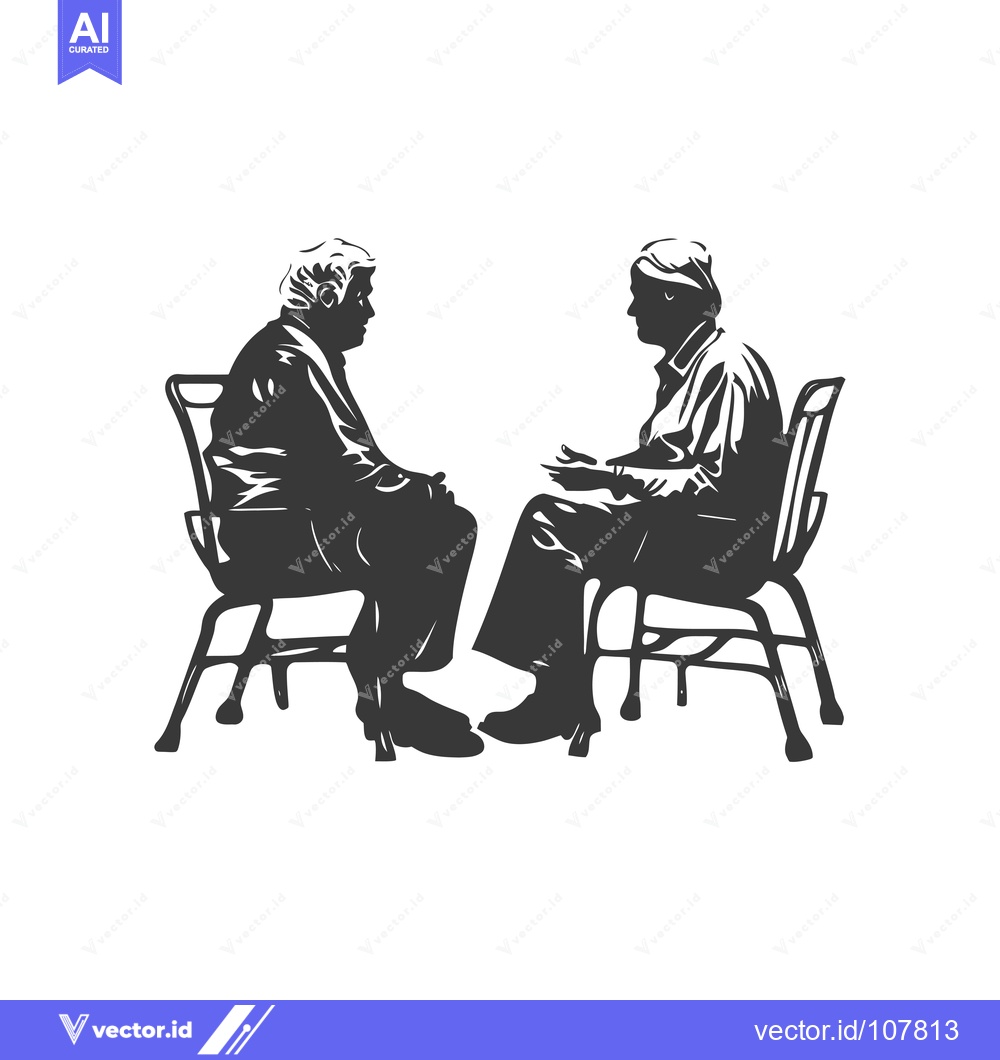 Premium Vector dari Two People Sitting on Chairs Facing Each Other