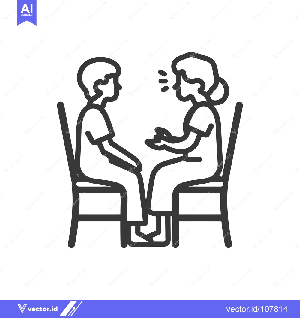 Premium Vector dari Two people sitting on chairs facing each other