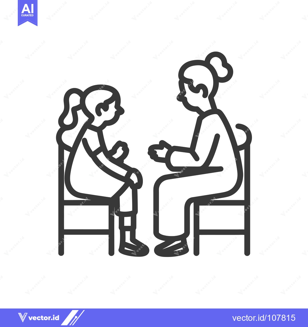 Premium Vector dari Two People Sitting on Chairs Facing Each Other