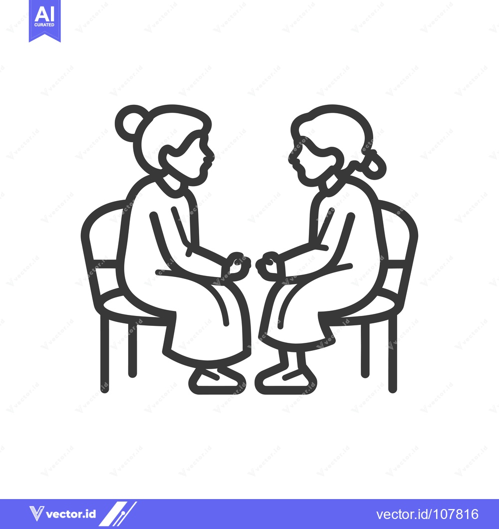 Premium Vector dari Two people sitting on chairs facing each other