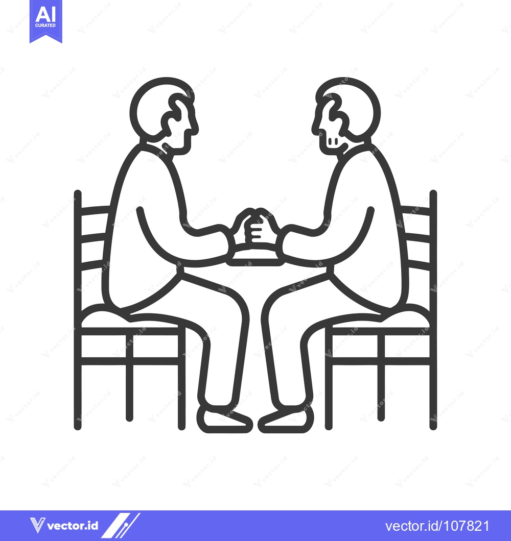 Premium Vector dari Two People Sitting Opposite Each Other Holding Hands
